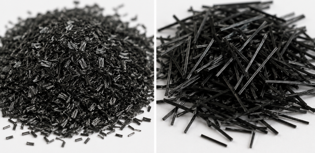 short and long carbon fibers